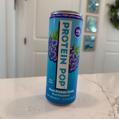 Protein Pop Blue raspberry Clear Protein Drink 12oz : Target