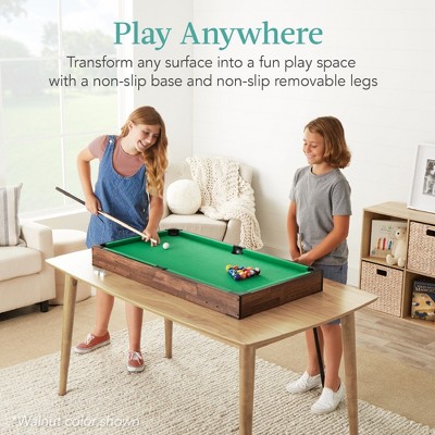 Gray 40-Inch Wood Tabletop Billiard Pool Game Table