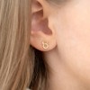 Girls' Clear CZ Encrusted Mouse Screw Back 14k Gold Earrings - In Season Jewelry - 3 of 4