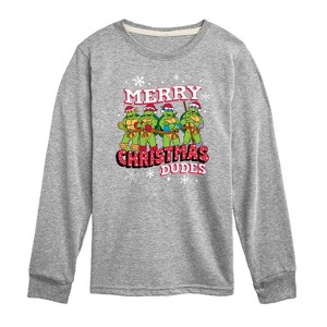 Boys' - Teenage Mutant Ninja Turtles - Merry Christmas Dude Long Sleeve Graphic T-Shirt - 1 of 3