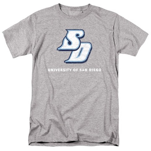 University of San Diego Official Distressed Primary Adult T-Shirt, Athletic Heather - image 1 of 4