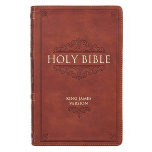 KJV Standard Giant Print LL Brown - Large Print (Leather Bound) - 1 of 1