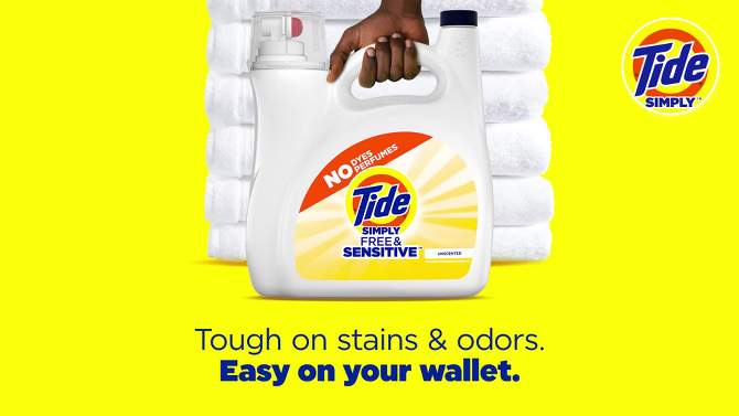 Tide Liquid Simple Laundry Detergent - Free &#38; Gentle - 117 fl oz, 2 of 11, play video