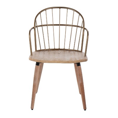 Riley High-Back Spindle Dining Chair in Antique Copper and Whitewash