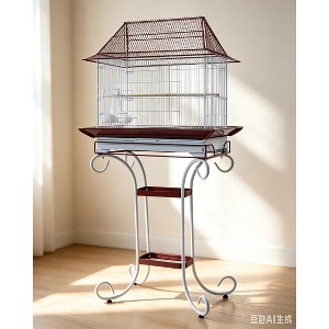 Bird Cage, European Flight Cage for Small Birds, Burgundy Roof ...