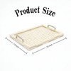SEVOBAL Serving Platters 2 Set Handcrafted Checkered Serving Trays with Elegant Bone and Resin Set with Handles for Dining, Yellow, 18"*14"*2.5" - 3 of 4