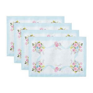 Rose Cottage Engineered Placemats, Set of 4 - Multicolor - 13x19 - Elrene Home Fashions - 1 of 4