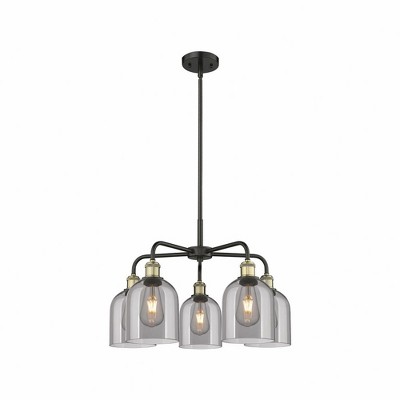 Bella - 5 Light Stem Hung Chandelier In Industrial Style-15 Inches Tall and 23.5 Inches Wide