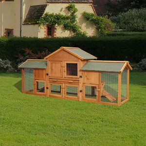 Kumasinova 79.5" Large Rabbit Cage with 2 Runs,Two Tier Small Animal Habitat for Guinea Pigs&Hamsters,Outdoor Bunny Cage with Tray&Waterproof Roof - 1 of 4