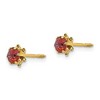 Black Bow Jewelry Kids 4mm Synthetic Ruby Screw Back 14k Yellow Gold Stud Earrings - 2 of 4