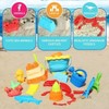 Beach Sand Toys Set, 24PCS Sandbox Toys with Mesh Backpack, 2 Buckets, Molds, Shovels, Rakes, Watering Can - 3 of 4