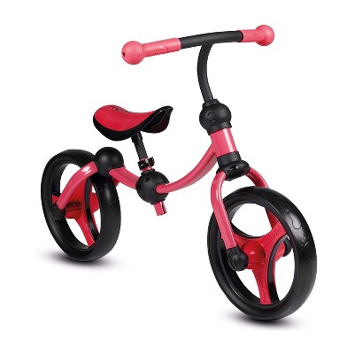  smarTrike Lightweight & Adjustable Kids Walking Running Balance 2 in 1 Learning Stages Training Bike w/ Puncture Free EVA Wheels for Ages 2 to 5, Red 