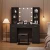 Vanity Desk with Mirror, Makeup Vanity Table with Led Light, 5 Sliding Drawers, Vanity Table with 6 Open Shelves, Makeup Dressing Table for  Women - 4 of 4