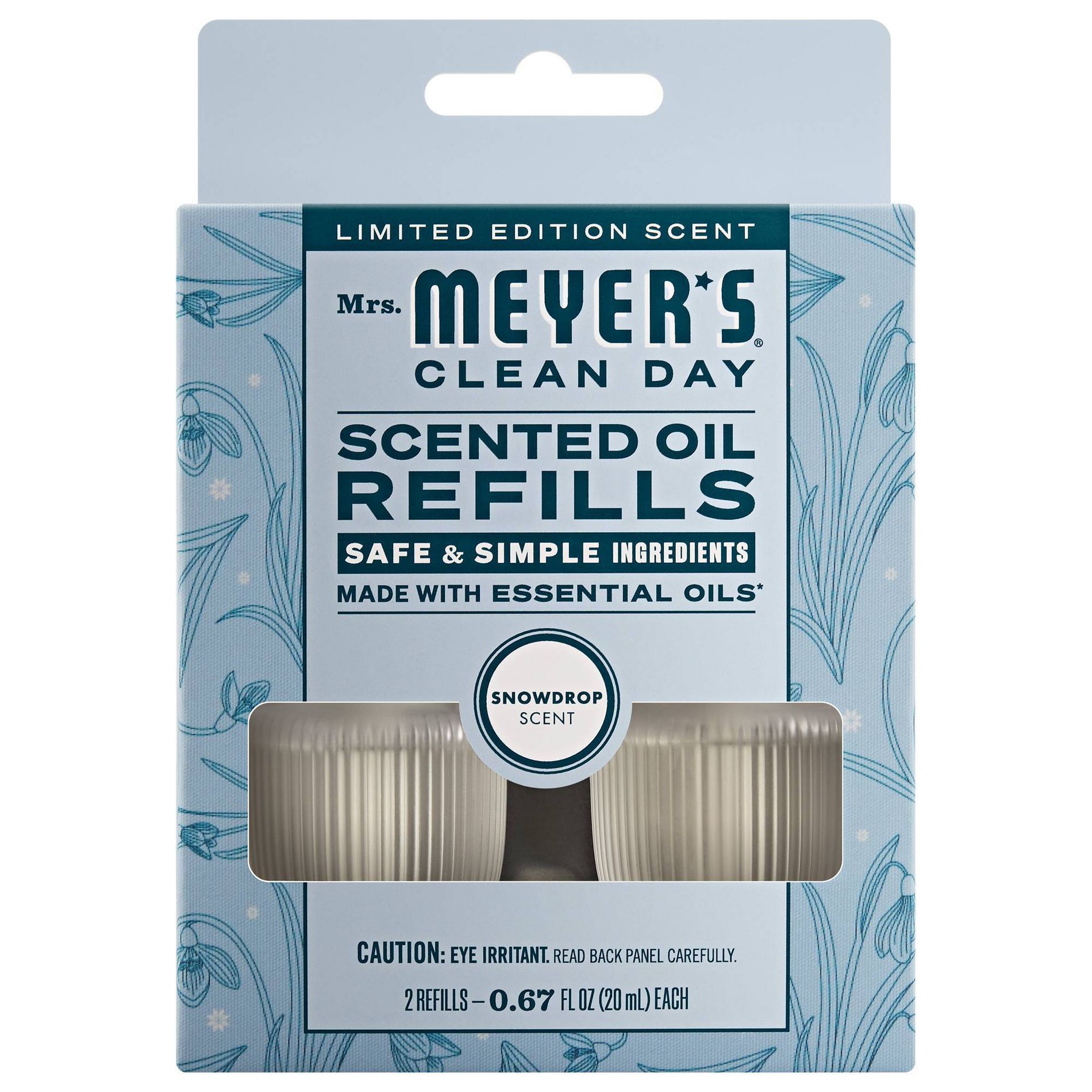 Mrs. Meyer's Clean Day Scented Oil Air Freshener Refills - Snow Drop - 0 .67 fl oz/2pk