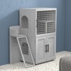 Cat Litter Box Enclosure, Double Layer Hidden Cat Washroom with Sturdy Ladder, Villa Cat Cabinet for Indoor Cats - 3 of 4