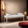 Meridian Furniture,Priscilla Linen Textured Fabric Bench - 2 of 4