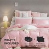 Boersma Three-piece Bedding Set With Solid Color Quilt Cover And Pillowcase,Brushed Super Soft And Machine Washable, Cute Pink Three-piece Set - 4 of 4
