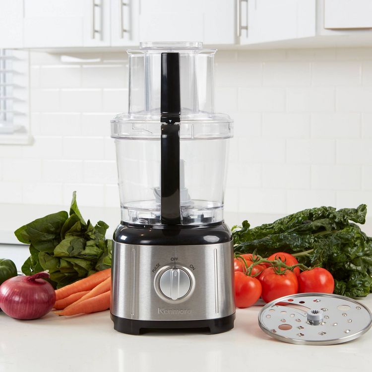 Kenmore 11-Cup Food Processor and Vegetable Chopper - Black/Silver: 500W, 2 Speeds, Stainless Steel Blades, Dishwasher-Safe, 2 of 5