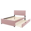 Whisen Morden Design Velvet Upholstered Platform Bed with Twin Size Trundle - 4 of 4