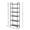 Aghana Digitals 6-Tier Narrow Metal Rolling Cart with Lockable Wheels & Baskets, 10" Slim Storage - 2 of 4