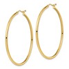 Black Bow Jewelry 2mm Round Hoop Earrings in 10k Yellow Gold, 51mm (2 Inch) - 2 of 4