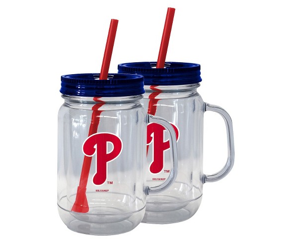 Boelter Brands MLB Philadelphia Phillies Set of 2 Handled Straw Tumbler - 20oz