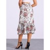 INSPIRE CHIC Women's Chiffon Elastic Waist Ruffle Tiered Flowy Midi Floral Printed Skirts - 4 of 4