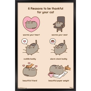 Trends International Pusheen - Thankful Framed Wall Poster Prints - 1 of 4