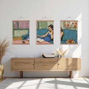 30x40cm Black Pole Art - Set of 3, Minimalist Design - 1 of 3