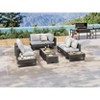 Sapphtopaz Patio Furniture Set Rattan Sectional Outdoor Chairs Set with Cushions and Ottoman for Garden, Backyard, Terrace, Balcony - 3 of 4