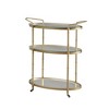 Madison Park Lauren Bar Cart Antique Gold: 3-Tier, Tempered Glass & Mirror Shelves, Metal Frame - 3 of 4