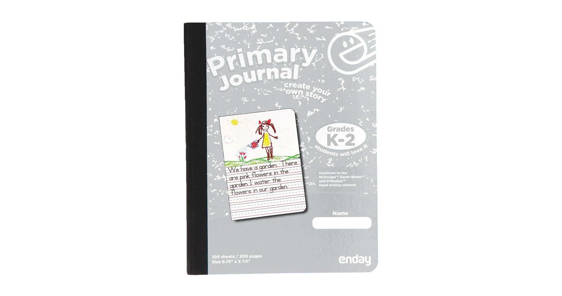 Enday Primary Journal Grades K-2, Writing Journal, Half Page Ruled Composition Notebook for Kids, 100 Sheets kids Notebook