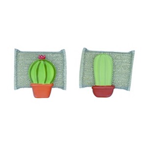 Transpac Ceramic Sienna Cactus Sponge Holder Set of 2 Spring Home Decorations - 1 of 1
