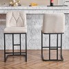 beige Set of 2, Modern Upholstered Bar Stool, Tufted Back, Counter Height Chair, Sturdy Metal Frame, Comfortable Upholstered Seat - 4 of 4