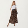 Anna-Kaci Women’s Leopard Print Midi Skirt with Flowing Pleated Texture and Comfortable Stretch Waistband for Effortless Movement - 3 of 4