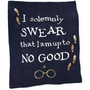 Jay Franco Harry Potter Hogwarts Marauders Map Feather Knit Throw Blanket - 1 of 4