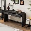 ACEPANO 59 in. W Unique Retro Console Table with Open Style & Two Top Drawers-Black - 2 of 4