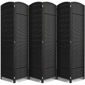 Sorbus 6 Panel Room Divider 6 ft. Tall - Extra Wide Double Hinged Panels, Mesh Hand-Woven Design, Partition Room Dividers (Gray Line) - 1 of 4