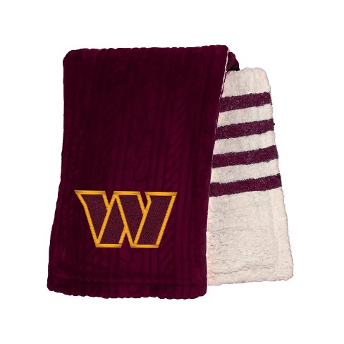 NFL Washington Commanders Embossed Knit Striped Throw Blanket