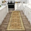 Machine Washable Boho Area Rug - Ultra-Thin Low Pile Carpet, Lightweight Indoor Rug, Non Slip Floral Rug for Living Room, Bedroom, Dining Room - 3 of 4