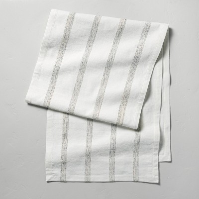 Oversized Texture Rib Stripe Table Runner Black/Sour Cream - Hearth & Hand™ with Magnolia