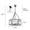LLHZSY Black/Gold Glass Drum Chandeliers for Dining Room Living Room Entryway - W24" - 3 of 4