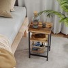 VASAGLE End Table Set of 2, 3-Tier Nightstands Side Table, Chestnut Brown - 2 of 4