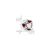 Black Bow Jewelry Sterling Silver, Red Glitter Enamel & Crystal Dbl Row Heart Bead Charm - 2 of 4
