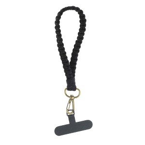 Unique Bargains Universal Weaving Mobile Phone Lanyard 1Pc Black