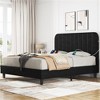 Yaheetech Upholstered Platform Bed Frame with Square Tufted Fabric Headboard - 2 of 4