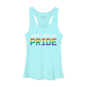 Adult Design By Humans Won't Hide My Pride Rainbow By machmigo Racerback Tank Top - 1 of 2