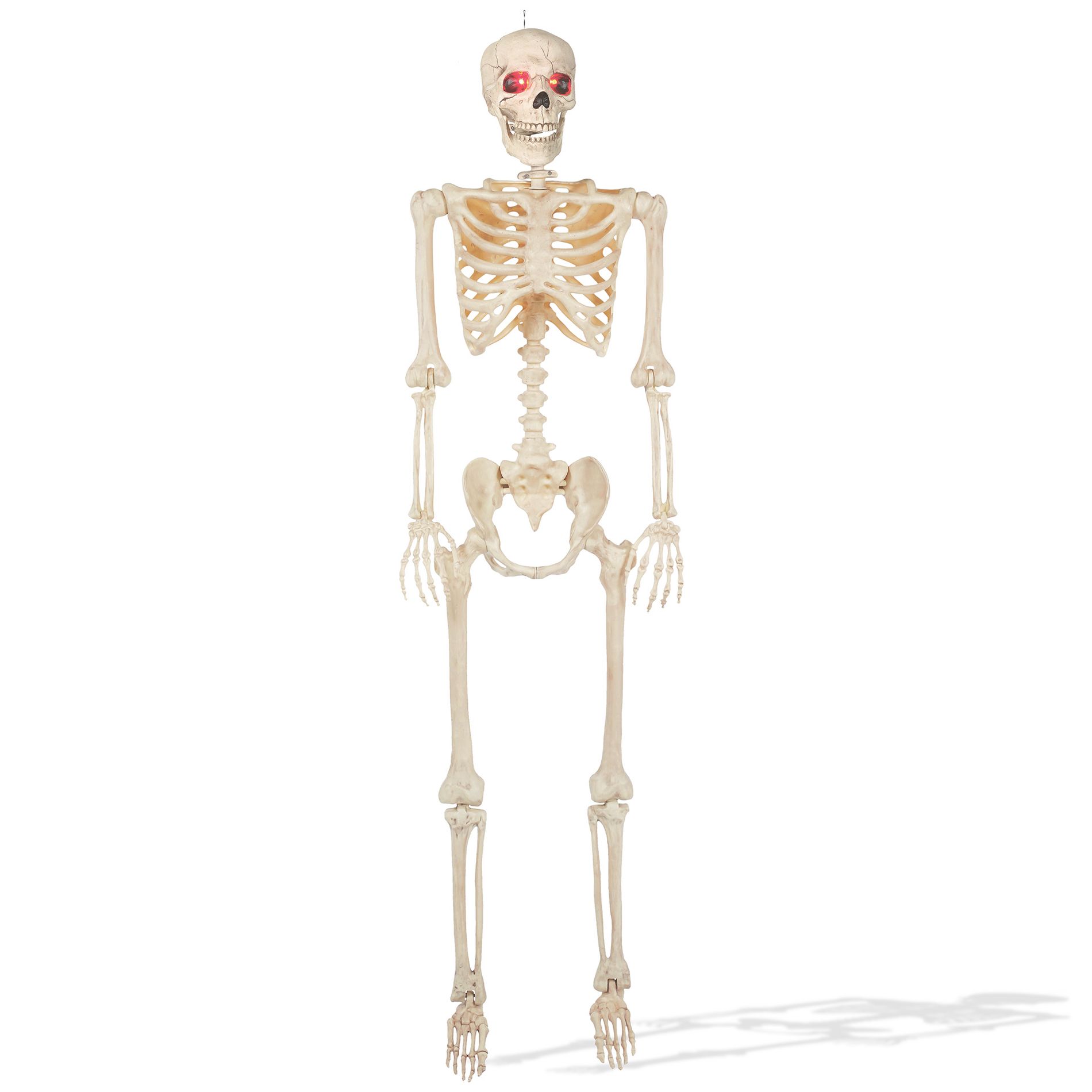 BOO BOX 5' Animated Full Size Skeleton, Halloween Decorations for Outside with Lightup Eyes and Speaker