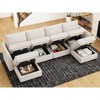 Belffin Modular Sectional Sofa Chenille U Shaped Couch with Double Chaise for Living Room, Beige - 3 of 4