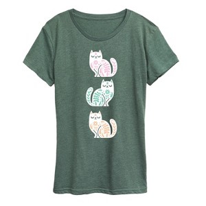 Women's - Instant Message - Scandinavian Cats Short Sleeve Graphic T-Shirt - 1 of 4